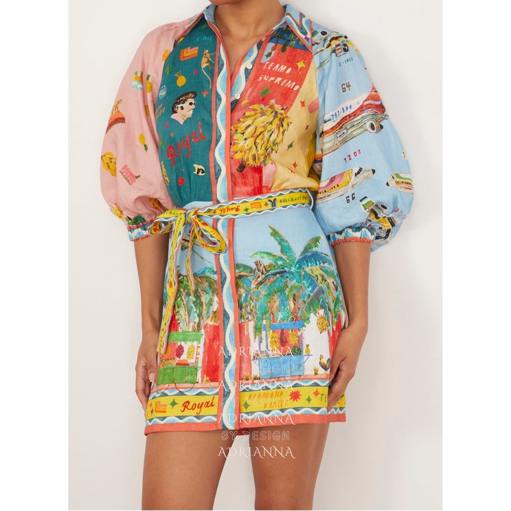 Passport mini shirt dress